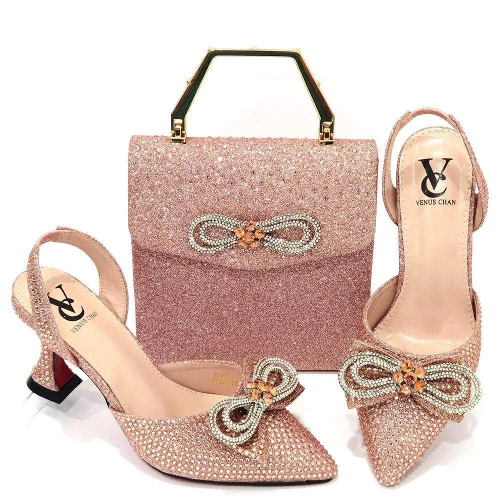 African Ladies Shoes and Bag Set HTH1-9