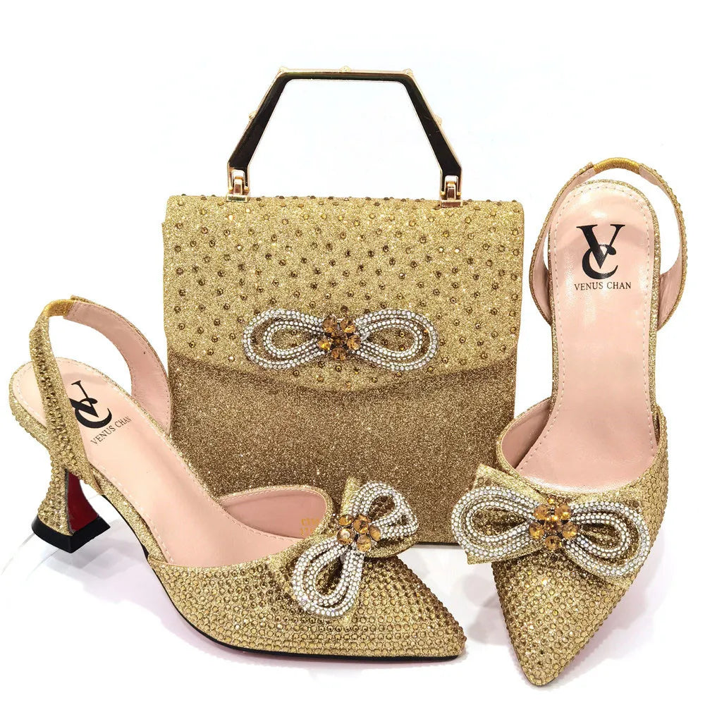 African Ladies Shoes and Bag Set HTH1-9